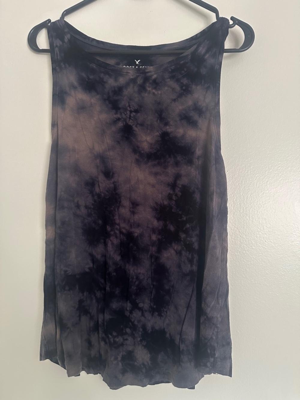 Aerie Tie-Dye Sleeveless Tank Top - Navy & Taupe